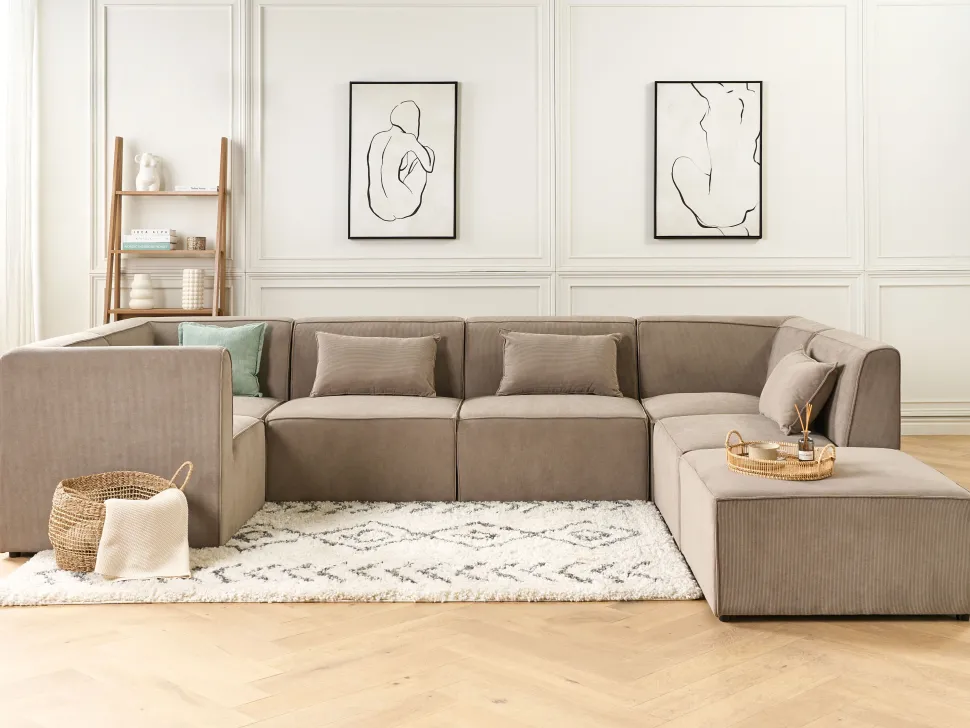 Mittelstuck Cord Taupe Lemvig