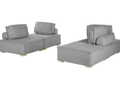 Modular Fabric Sofa Set Grey Tibro