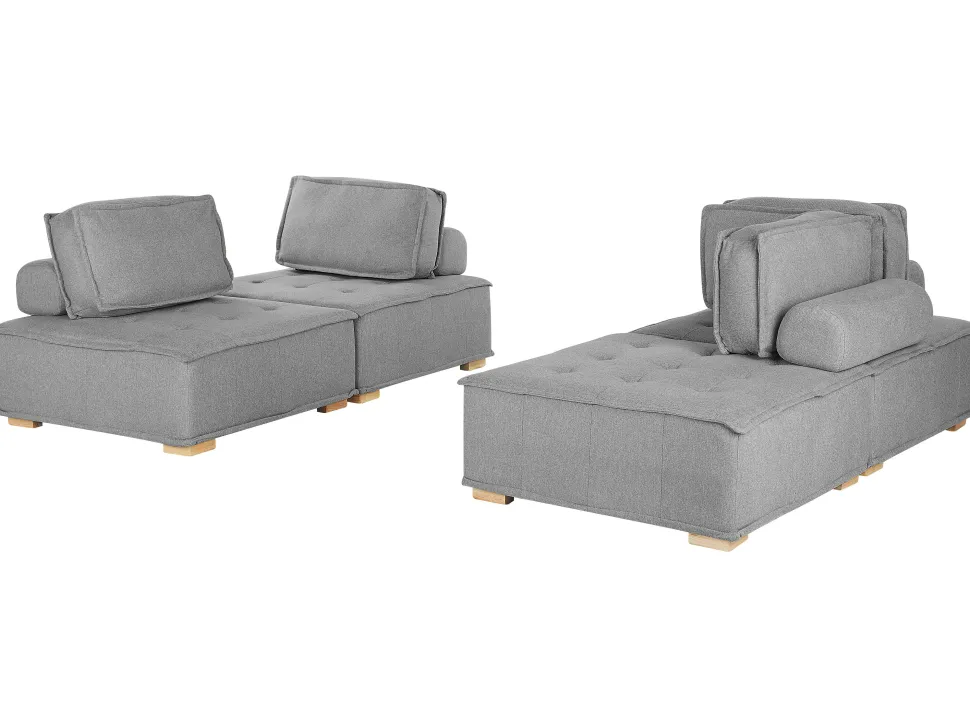 Modular Fabric Sofa Set Grey Tibro