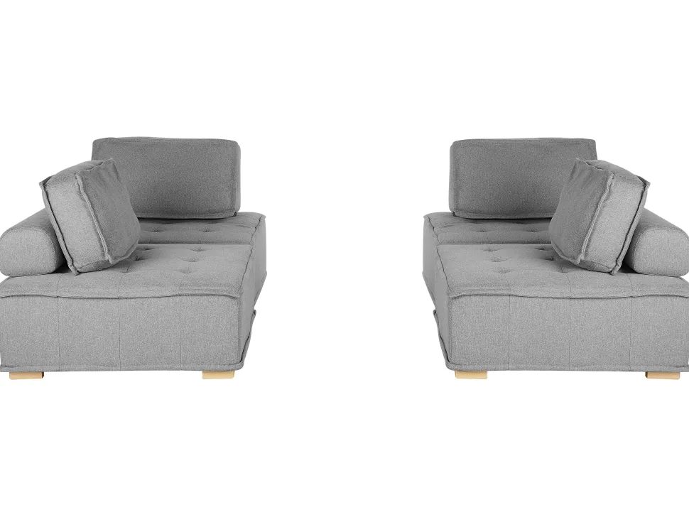 Modular Fabric Sofa Set Grey Tibro