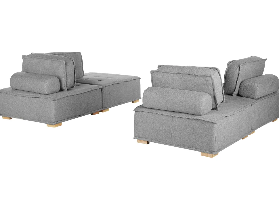 Modular Fabric Sofa Set Grey Tibro