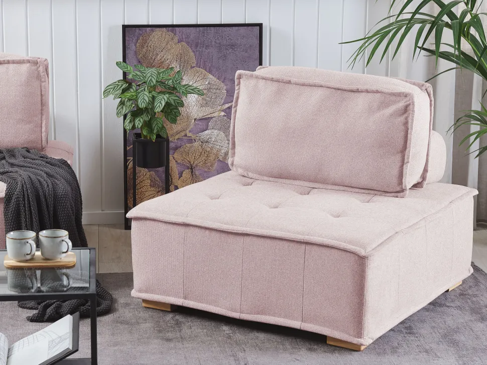 Modular Fabric Sofa Set Pink Tibro