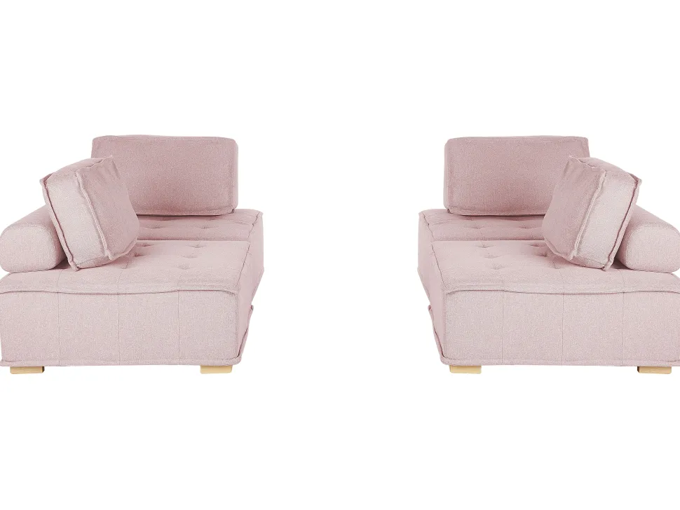 Modular Fabric Sofa Set Pink Tibro
