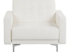 Modular Faux Leather Living Room Set White Aberdeen