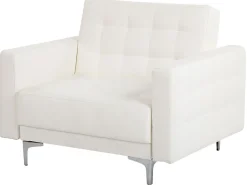 Modular Faux Leather Living Room Set White Aberdeen
