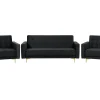 Modular Velvet Living Room Set Black Aberdeen