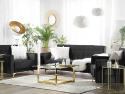 Modular Velvet Living Room Set Black Aberdeen