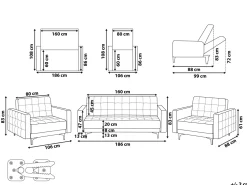 Modular Velvet Living Room Set Black Aberdeen