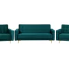 Modular Velvet Living Room Set Teal Aberdeen