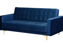 Modular Velvet Living Room Set Navy Blue Aberdeen
