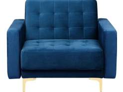 Modular Velvet Living Room Set Navy Blue Aberdeen