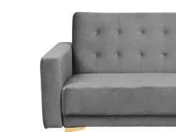 Modular Velvet Living Room Set Grey Aberdeen