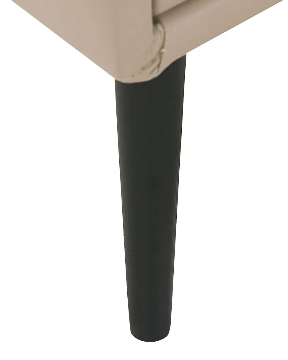 Nachttisch Beige Kunstleder 2 Schubladen Essonne