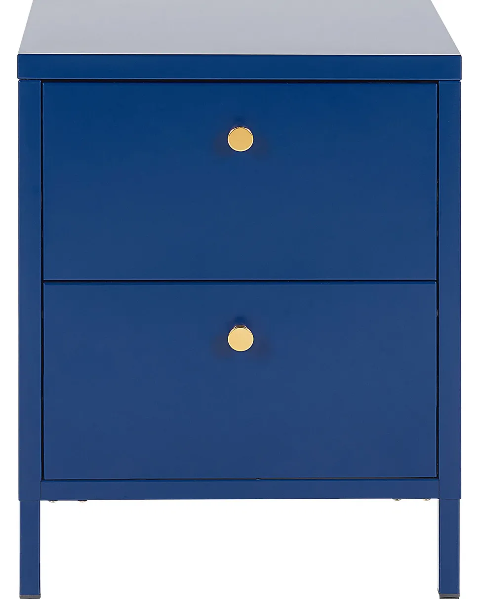 Nachttisch Blau 2 Schubladen Kylea