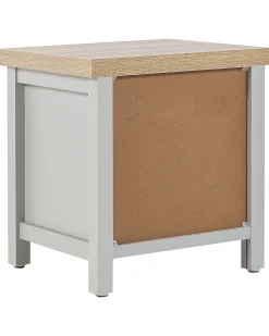 Nachttisch Grau / Heller Holzfarbton 2 Schubladen Clio
