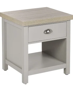 Nachttisch Grau / Heller Holzfarbton Rechteckig Schublade Clio