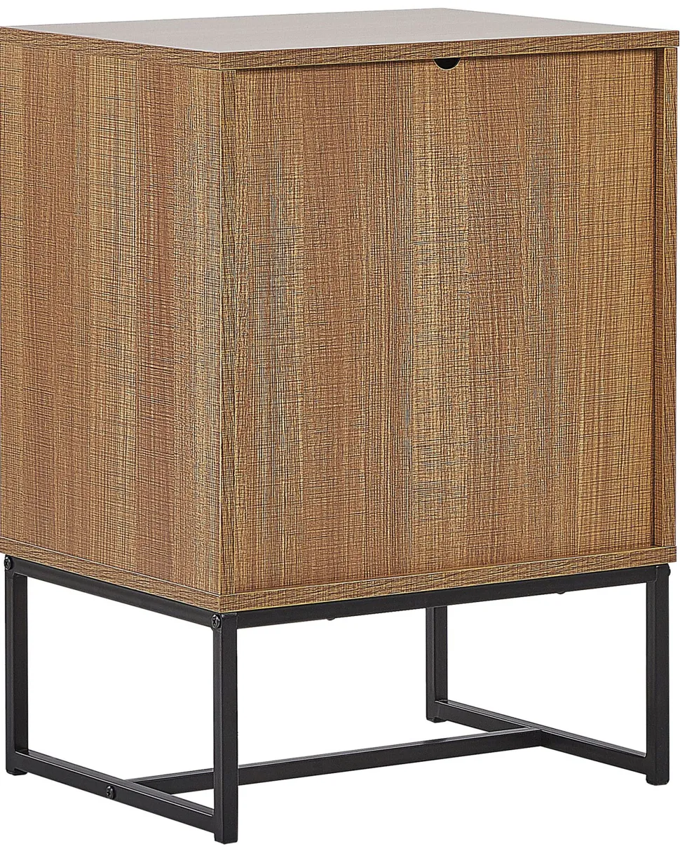 Nachttisch Heller Holzfarbton / Weis 2 Schubladen Nueva