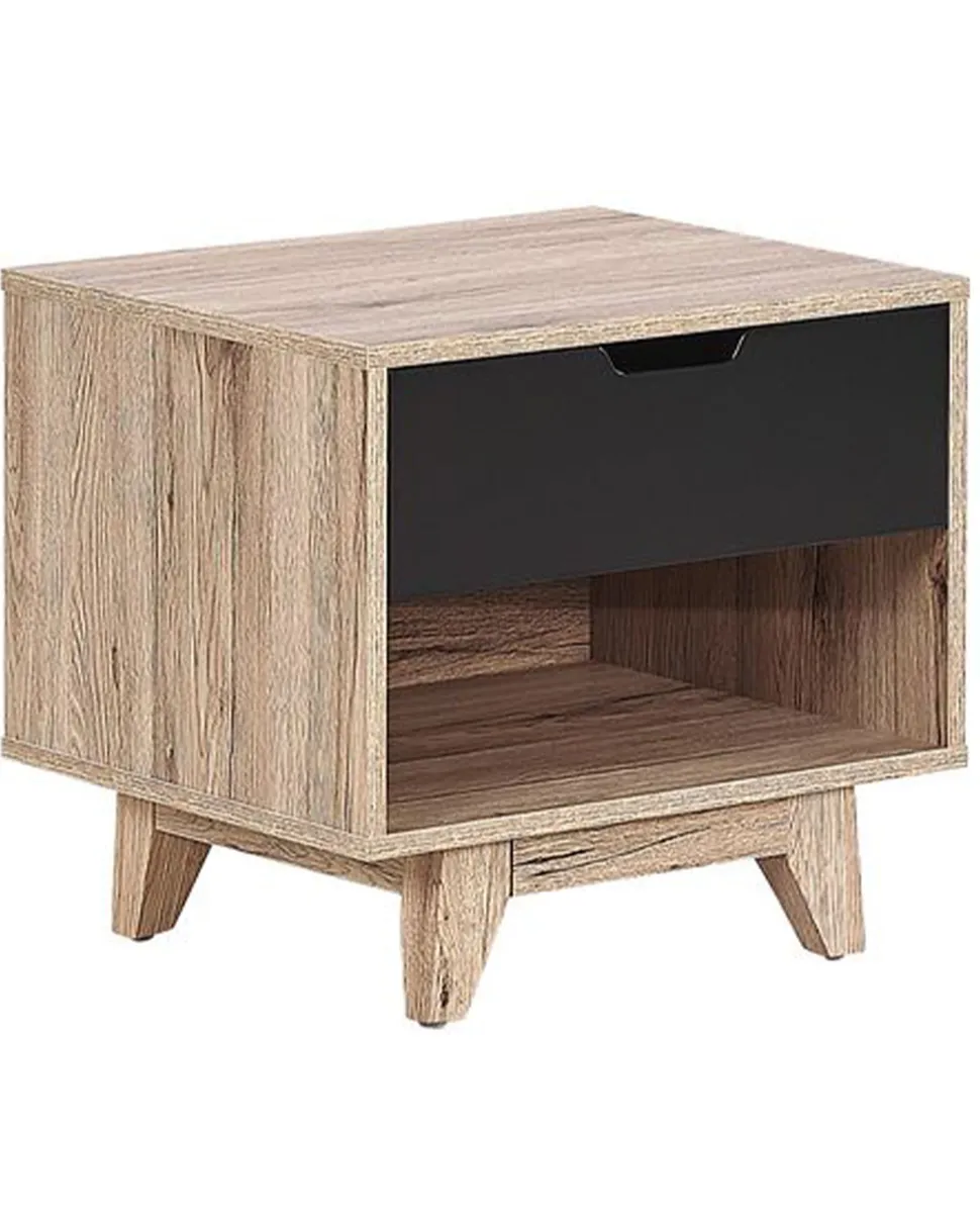 Nachttisch Heller Holzfarbton / Schwarz Spencer