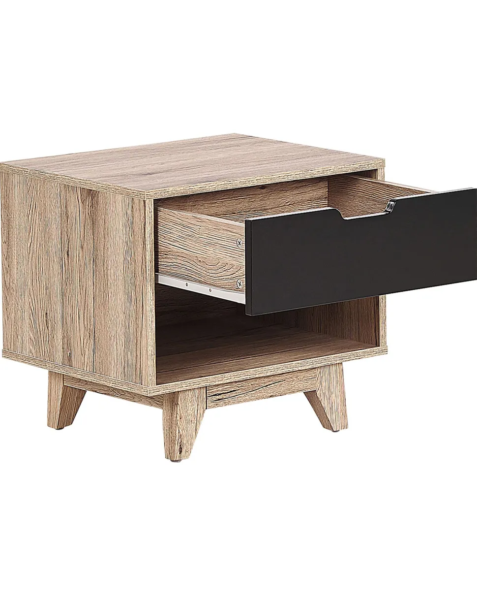 Nachttisch Heller Holzfarbton / Schwarz Spencer