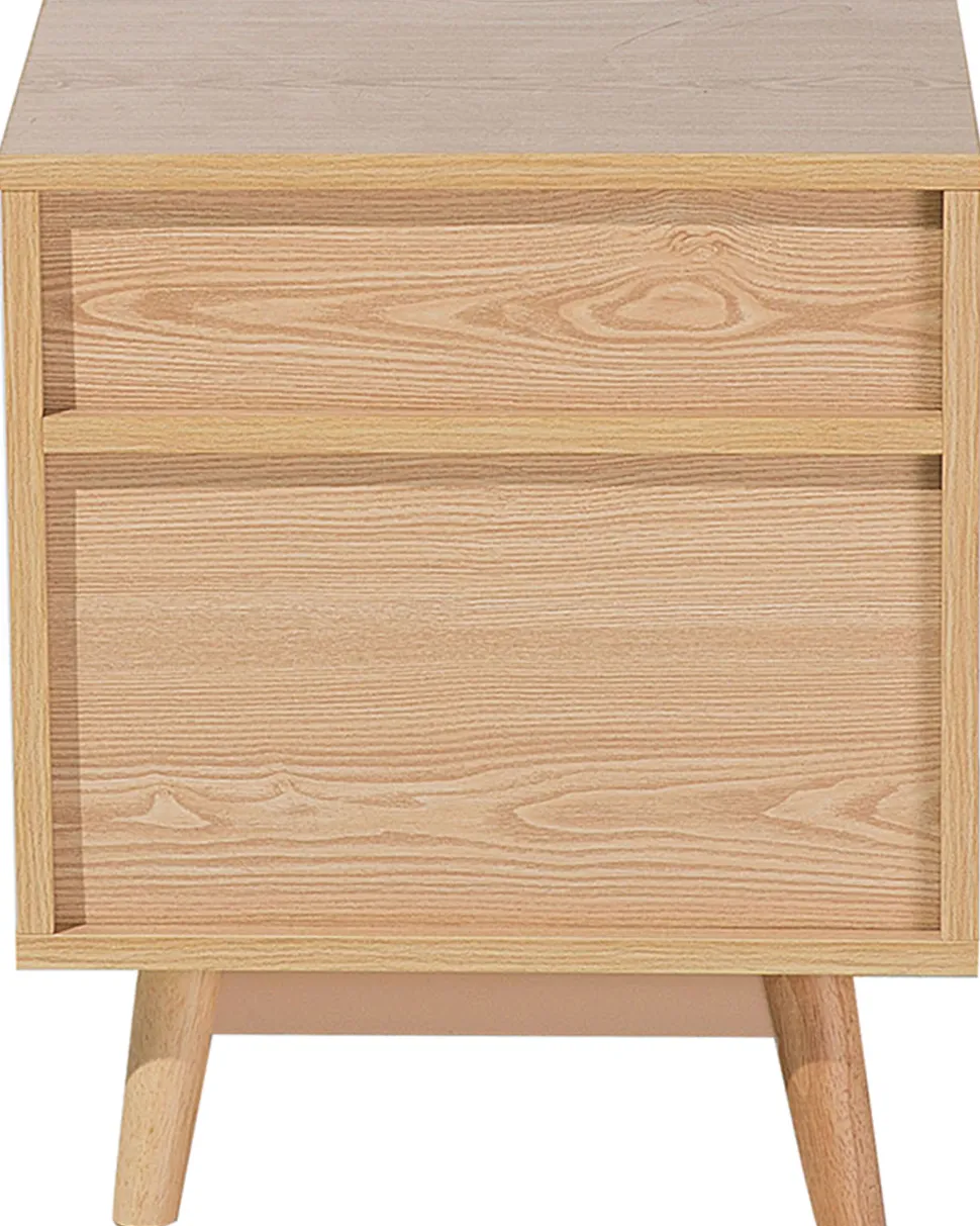 Nachttisch Heller Holzfarbton 2 Schubladen Fargo