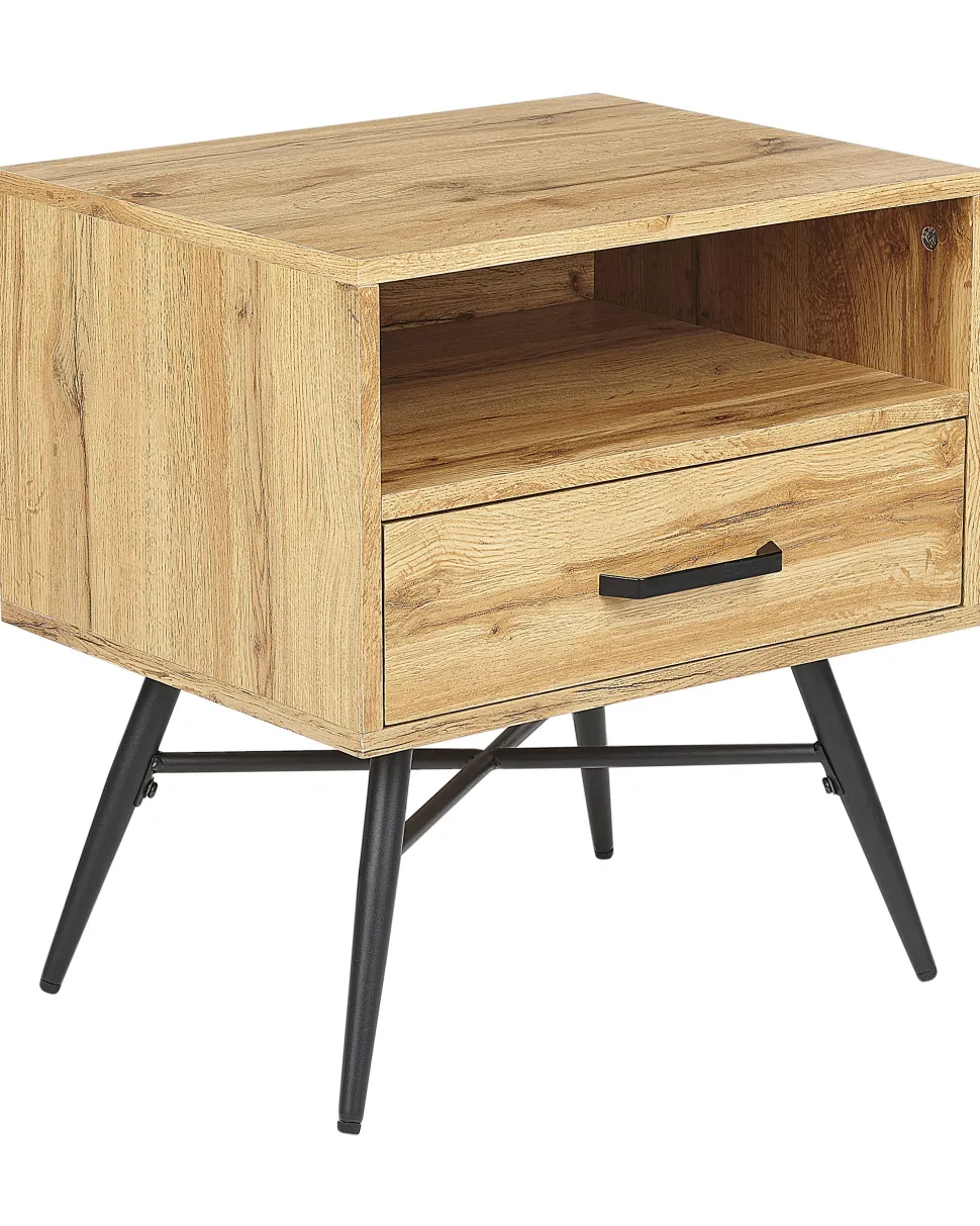 Nachttisch Mit Heller Holzschublade 40 X 40 Cm Lubock