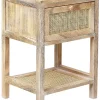 Nachttisch Rattan Heller Holzfarbton 1 Schublade 35 X 29 Cm Esto