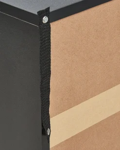 Nachttisch Rattan Schwarz / Beige 2 Schubladen 30 X 40 X 52 Cm Opoco