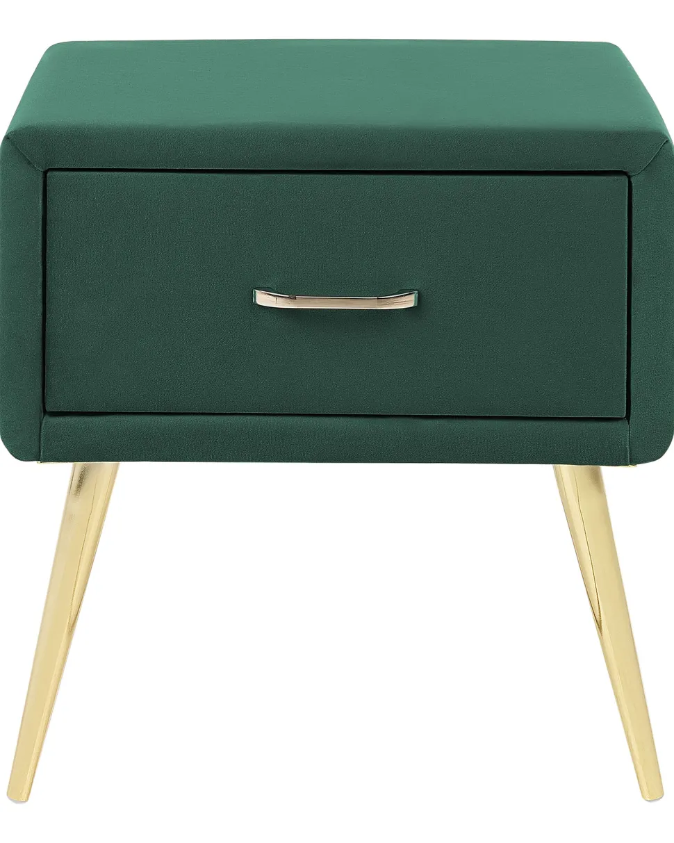 Nachttisch Samtstoff Smaragdgrun / Gold 1 Schublade 38 X 46 X 49 Cm Flayat