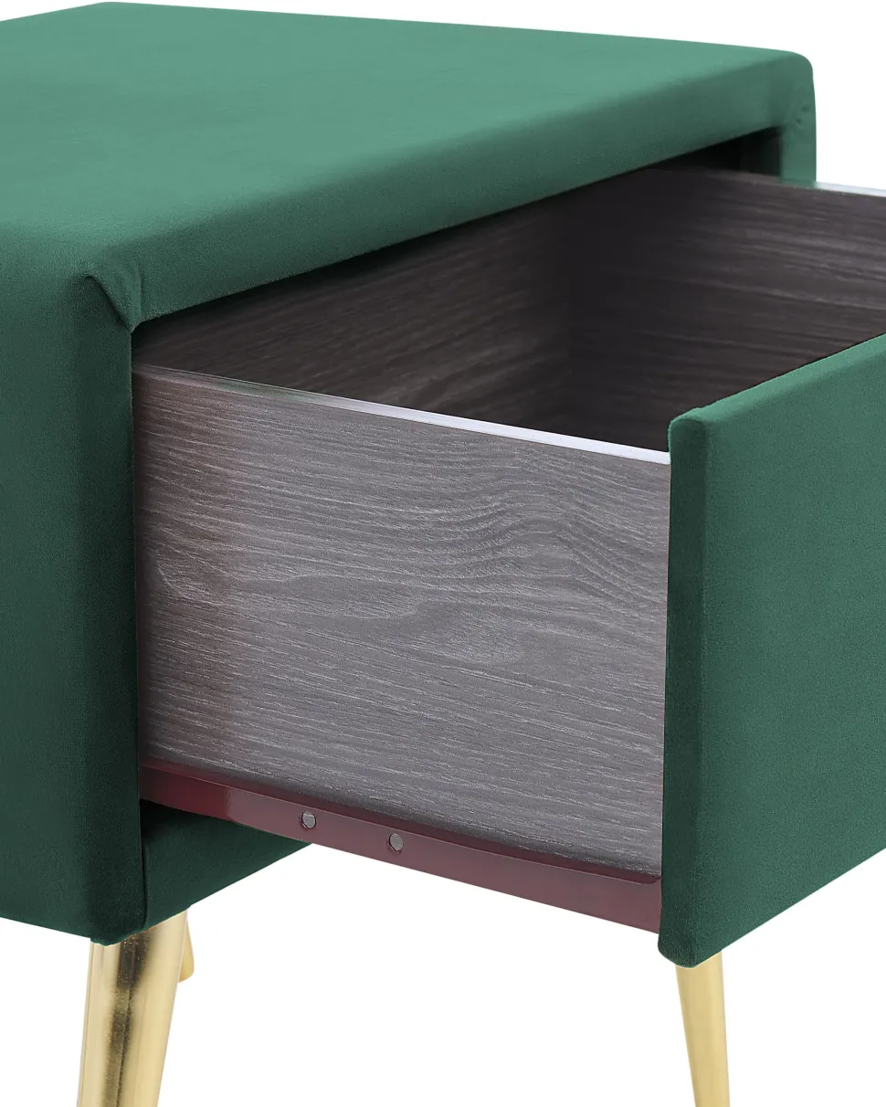 Nachttisch Samtstoff Smaragdgrun / Gold 1 Schublade 38 X 46 X 49 Cm Flayat