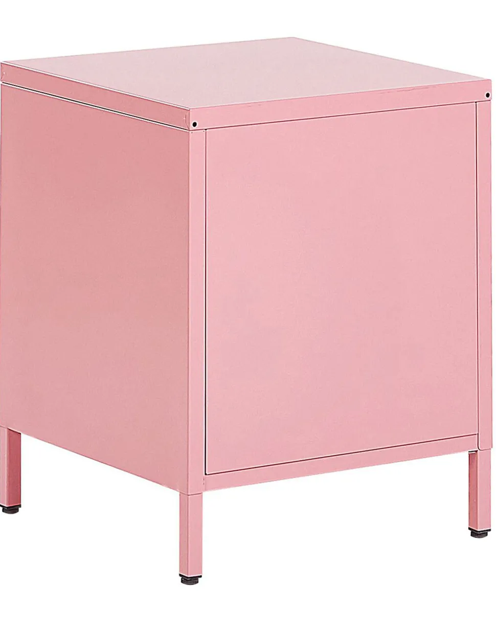 Nachttisch Stahl Rosa Matt 2 Schubladen Malavi