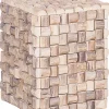 Nachttisch Teakholz Hellbraun Quadratisch 32 X 32 Cm Cajeme