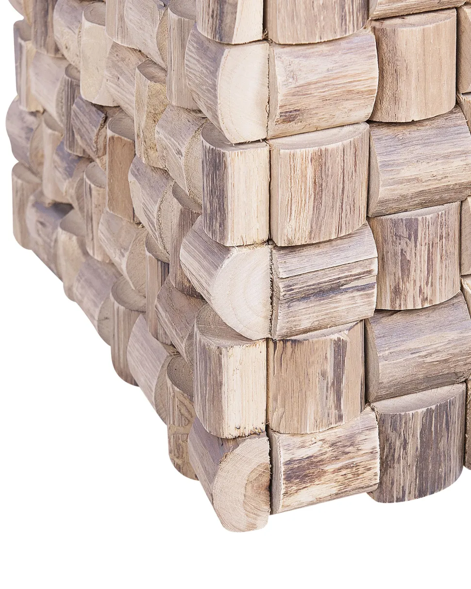 Nachttisch Teakholz Hellbraun Quadratisch 32 X 32 Cm Cajeme