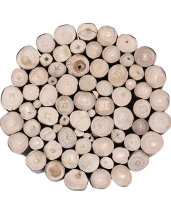 Nachttisch Teakholz Schwarz / Heller Holzfarbton 30 Cm Altata