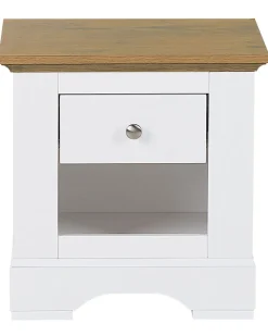 Nachttisch Weis / Heller Holzfarbton Winglay