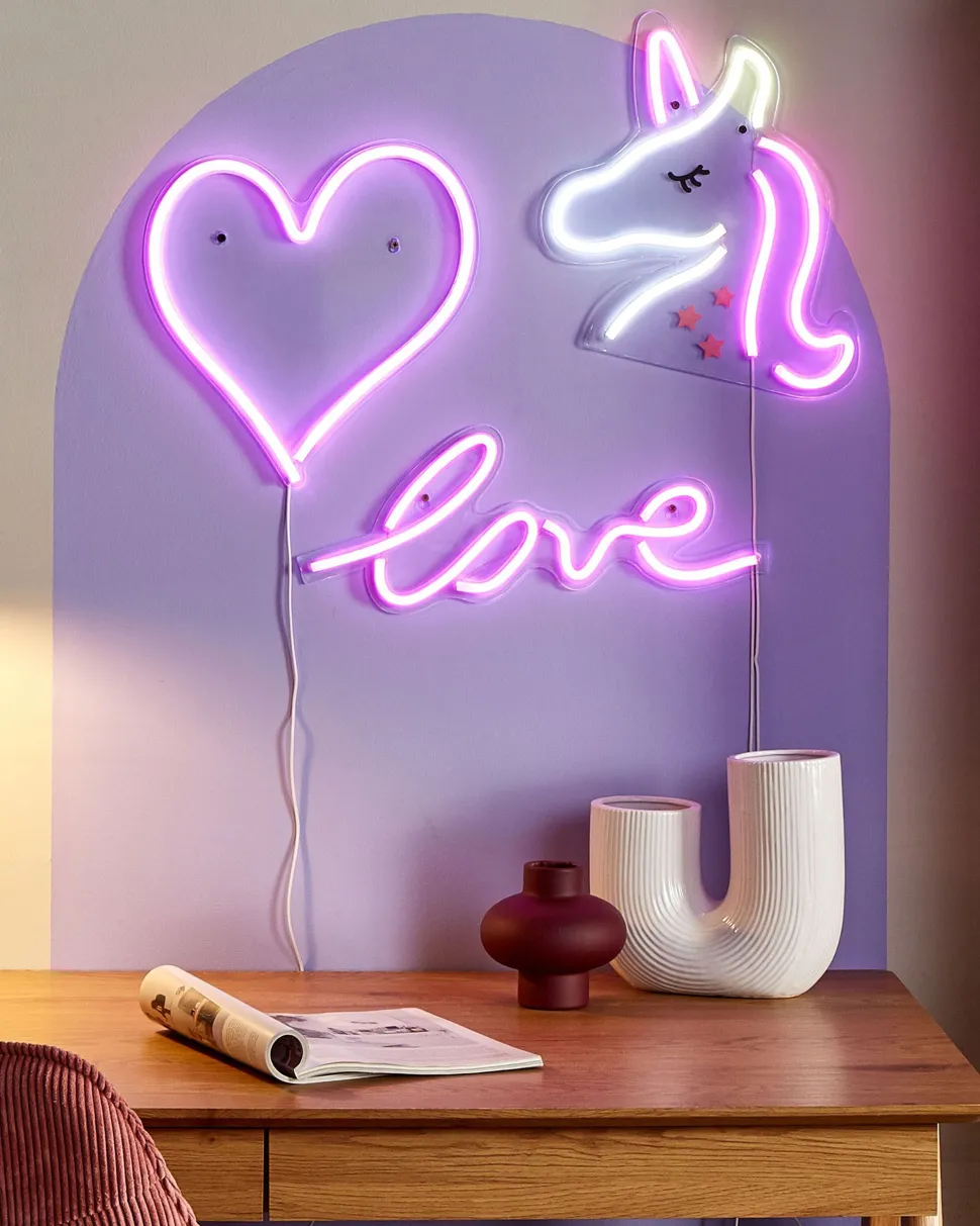 Neonlicht Led Wanddeko Rosa 3Er Set Susie