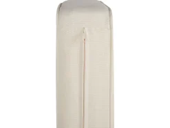 Ottomane Akazienholz Hellbraun Auflage Creme Baratti