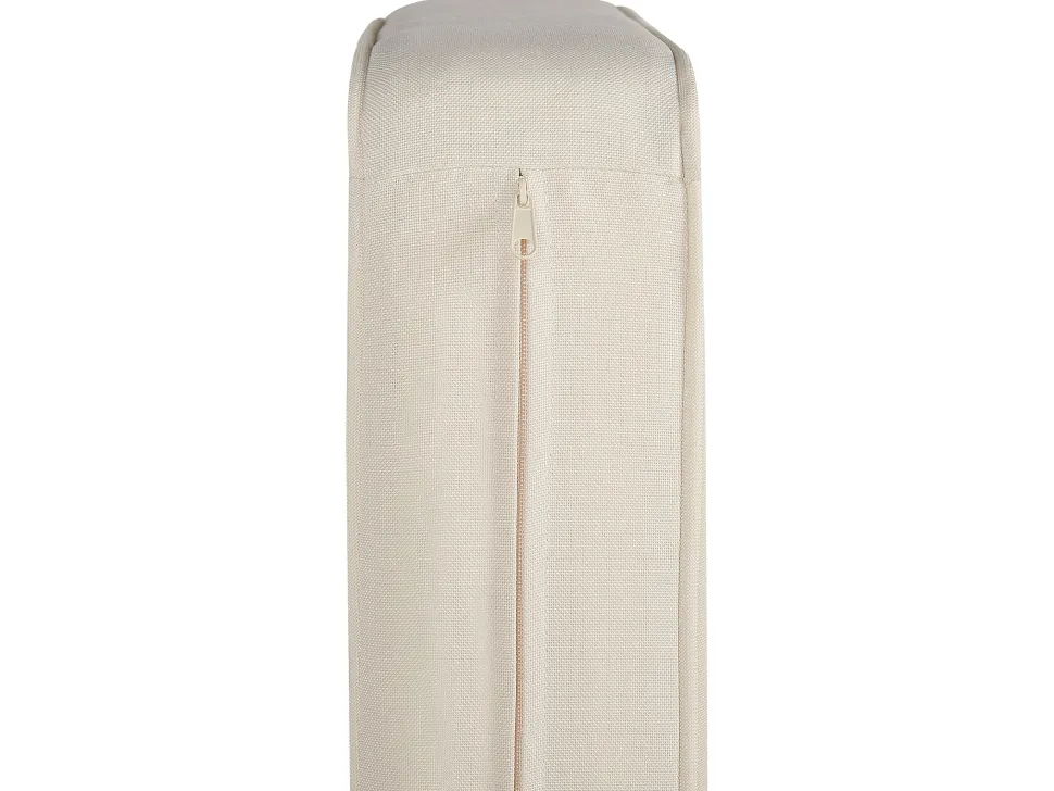 Ottomane Akazienholz Hellbraun Auflage Creme Baratti