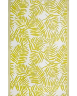 Outdoor Teppich Gelb 120 X 180 Cm Palmenmuster Zweiseitig Kurzflor Kota
