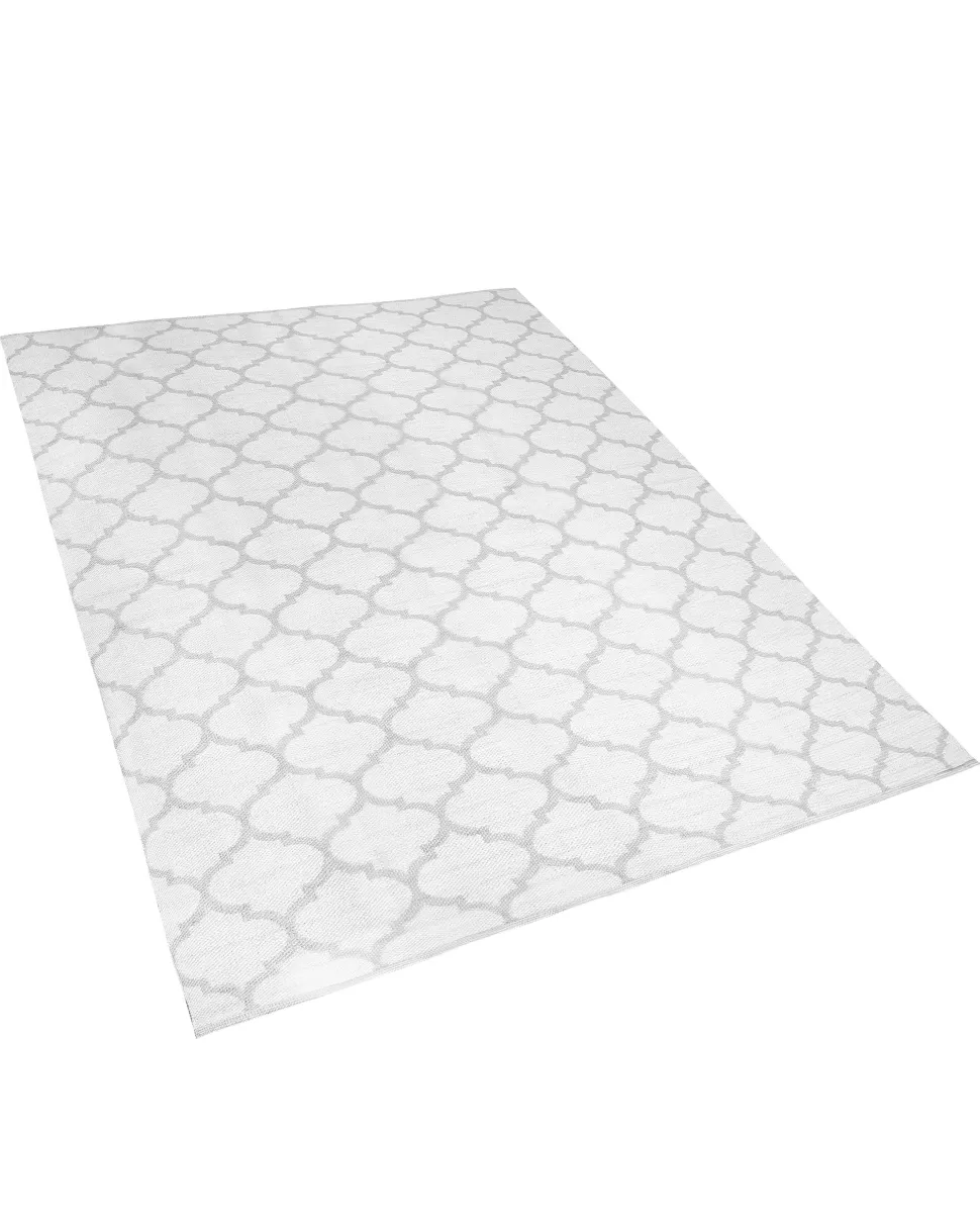 Outdoor Teppich Grau 160 X 230 Cm Marokkanisches Muster Zweiseitig Kurzflor Aksu