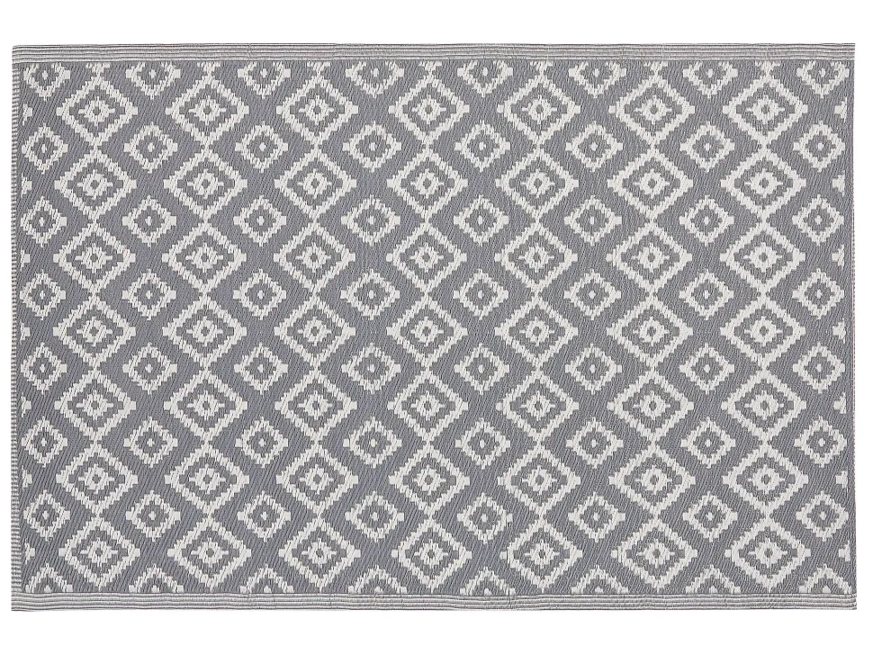 Outdoor Teppich Grau 120 X 180 Cm Geometrisches Muster Dhule