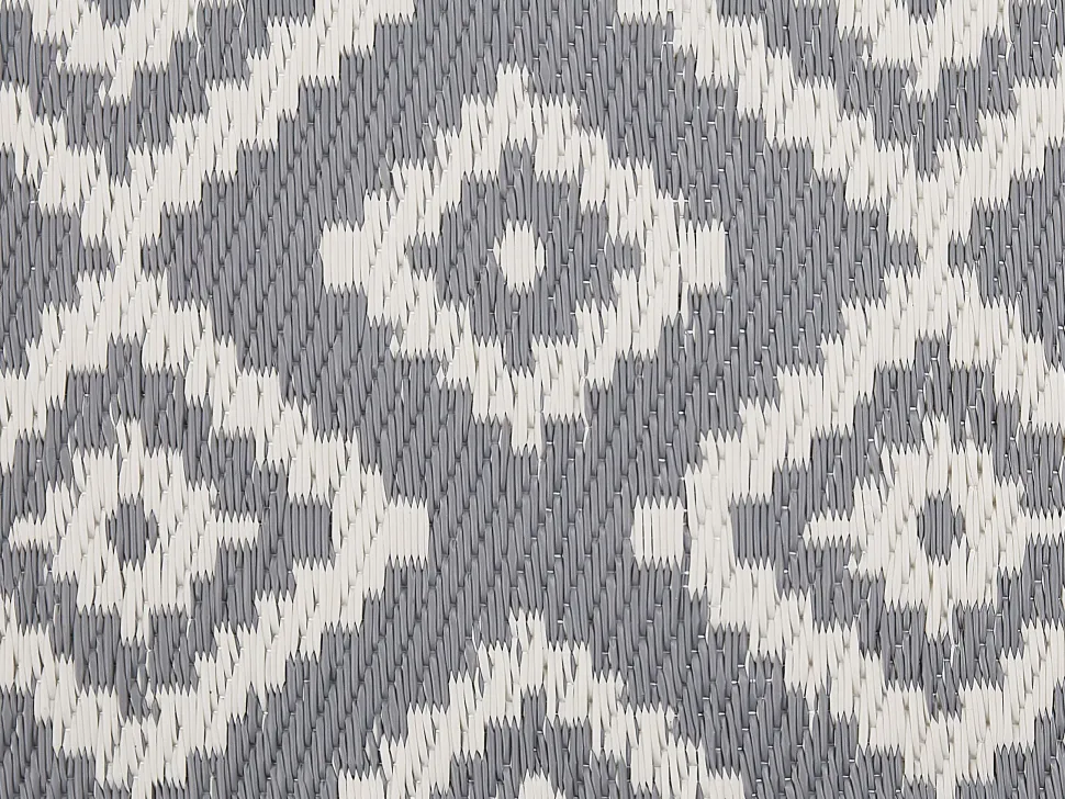 Outdoor Teppich Grau 120 X 180 Cm Geometrisches Muster Dhule