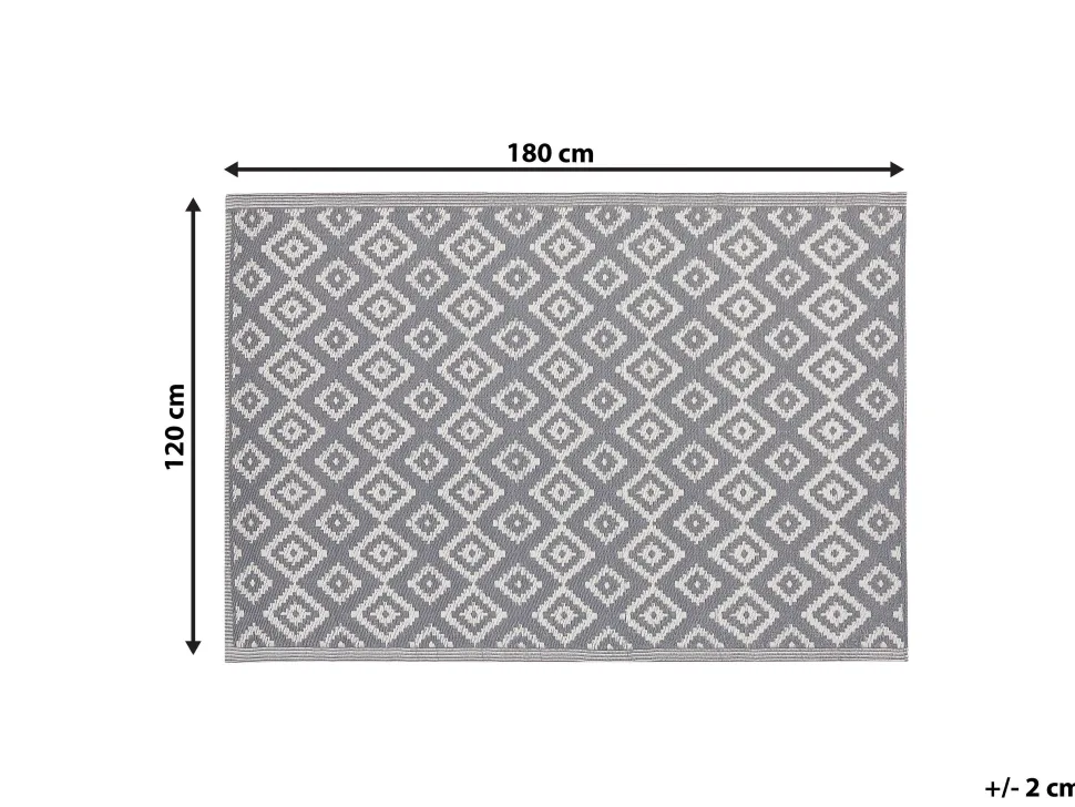 Outdoor Teppich Grau 120 X 180 Cm Geometrisches Muster Dhule