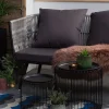 Outdoor Teppich Grau-Blau 90 X 180 Cm Geometrisches Muster Kurzflor Bellary