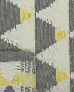 Outdoor Teppich Grau-Gelb 120 X 180 Cm Dreieck Muster Hisar