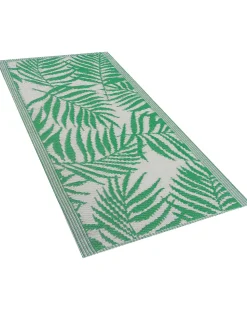 Outdoor Teppich Grun 60 X 105 Cm Palmenmuster Kurzflor Kota