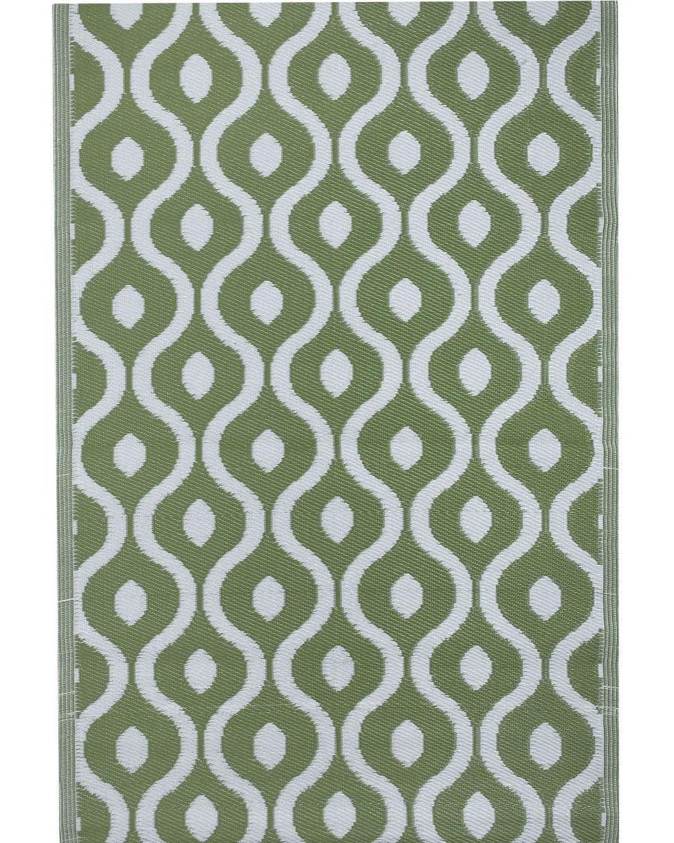 Outdoor Teppich Grun 120 X 180 Cm Marokkanisches Muster Zweiseitig Kurzflor Pune