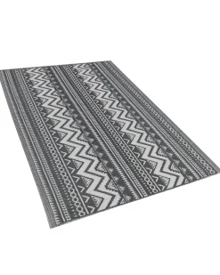 Outdoor Teppich Schwarz 120 X 180 Cm Geometrisches Muster Nagpur