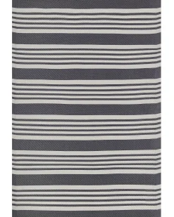 Outdoor Teppich Schwarz-Hellgrau 120 X 180 Cm Streifenmuster Delhi