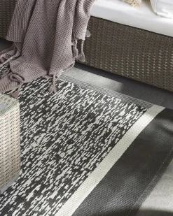 Outdoor Teppich Schwarz-Weis Meliert 120 X 180 Cm Ballari