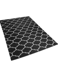 Outdoor Teppich Schwarz-Weis 160 X 230 Cm Zweiseitig Kurzflor Aladana